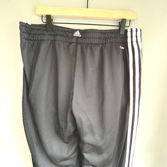 Adidas Basketball Shorts Black White Three Stripe Mesh Athletic Climalite - Picture 9 of 12